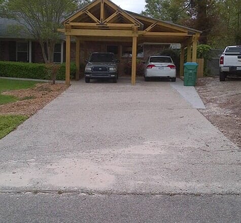 Concrete repair on a residential driveway