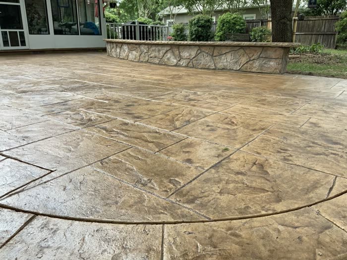 Stamped concrete overlay by Decorative Concrete Designs